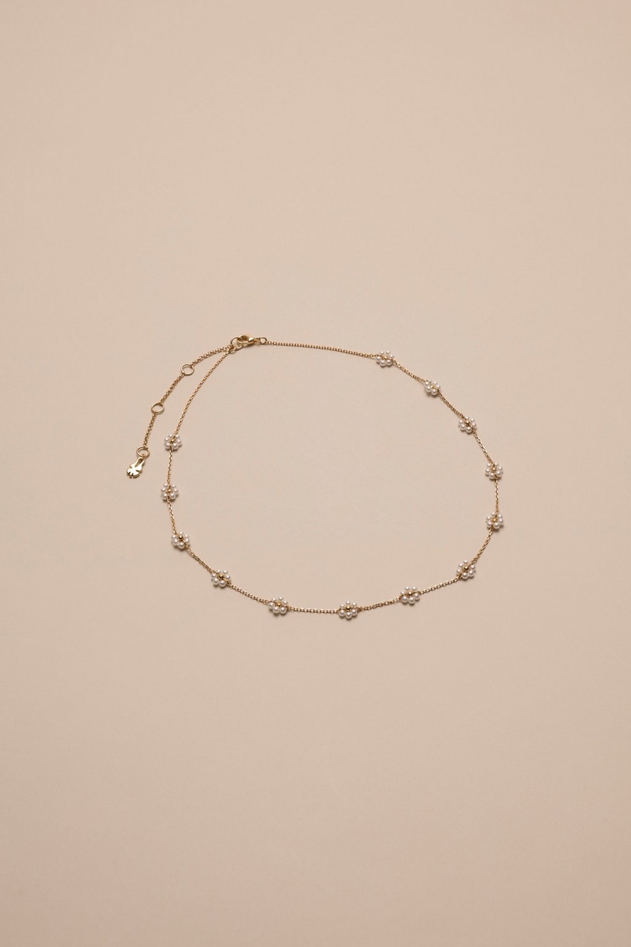 daisy pearl chain necklace